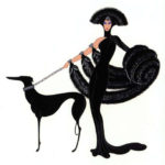 Art Deco Illustration showing a greyhound by Erte